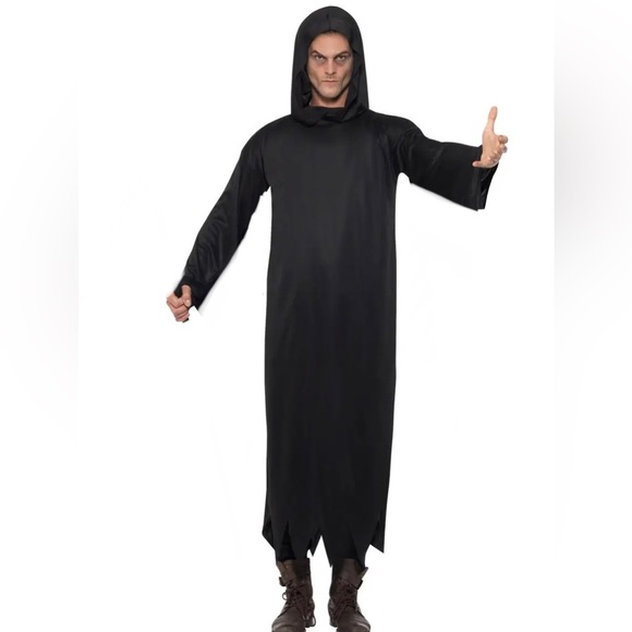 Grim Reaper Black Halloween Robe with plastic Sythe one size - Picture 1 of 16